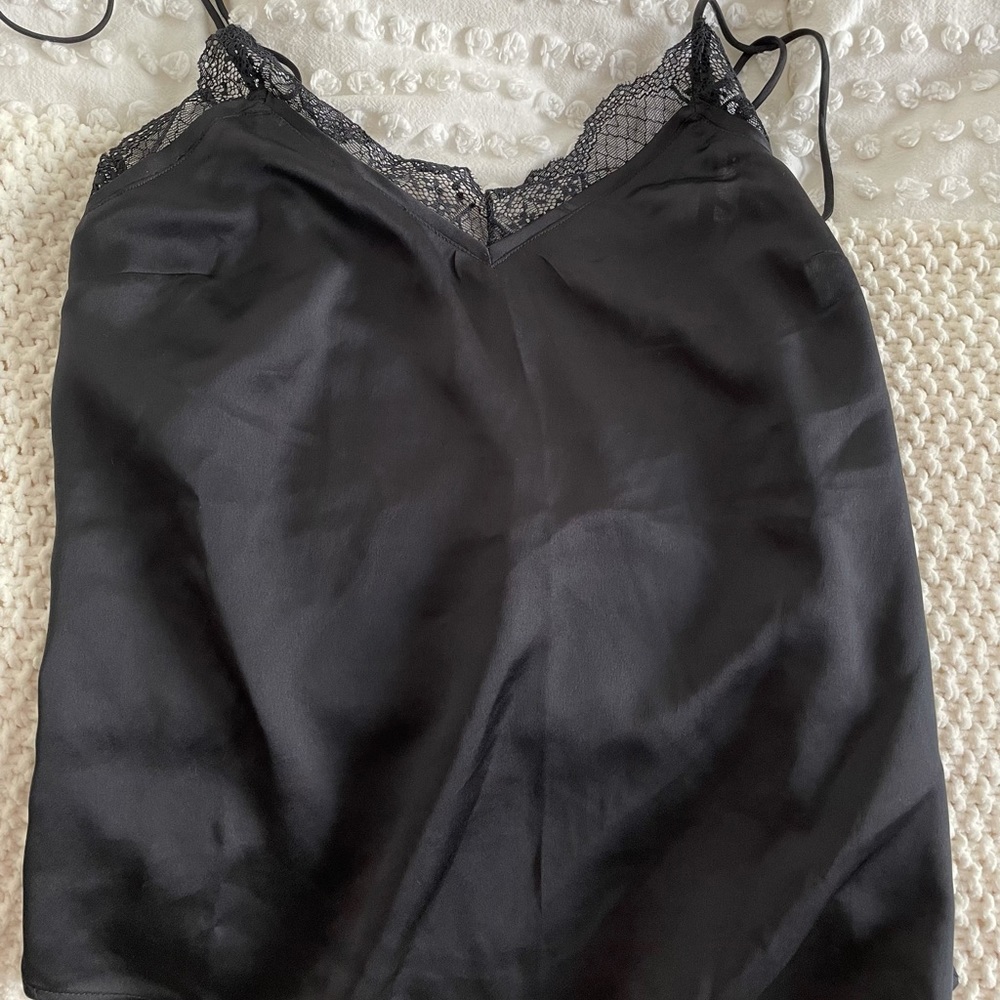 Black Lace & Silk Abercrombie Top